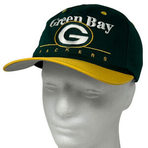 Vintage 90s Green Bay Packers Hat Cap Green Twins Enterprise NFL Snapback